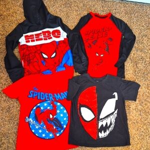 Lot of 4 Jumping Beans & Maeve Spider-Man Hoodie and T-Shirts Size 6/7 Small